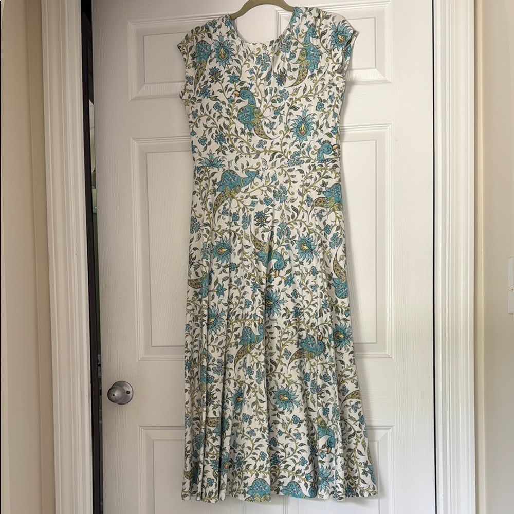 Chaps White and Blue Maxi Sundress with Scoop Neck - Picture 3 of 3
